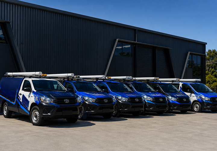 Fleet of Abbotsford Blocked Drains plumbing vans