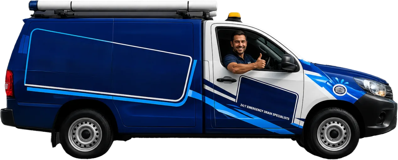 Our drain service van out on a Abbotsford job