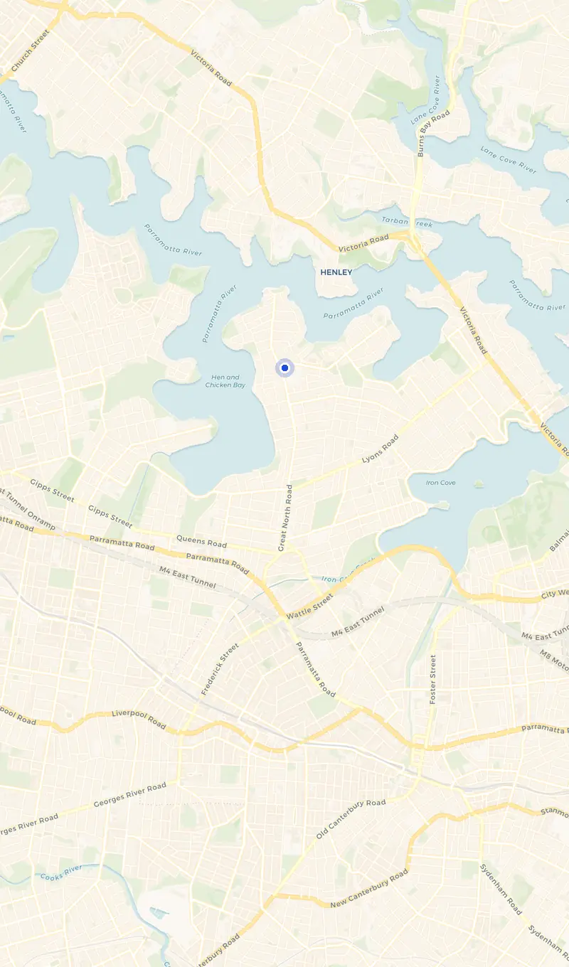 Map of the Abbotsford service area and the surrounding suburbs we cover.